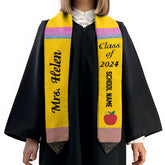 Personalized Teacher Stole, Custom Teacher Graduation Stole, Pencil Stole Graduation Class Of 2025, Teacher Graduation Sash TD-0417-XG0T