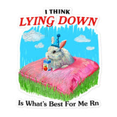 Lying Down Bubble-free stickers