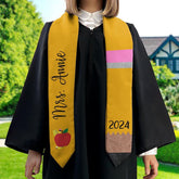 Personalized Graduation Teacher Pencil Stoles, Students Graduation Stole, Graduation Class Of 2025, Teacher Graduation Sash TD-0419-BZZ3