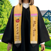 Personalized Teacher Stole, Custom Teacher Graduation Stole, Pencil Stole Graduation Class Of 2025, Teacher Graduation Sash TD-0411-XKWY