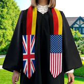 Personalized Three Flag Graduation Stole Combination Nation Graduation Sash Class Of 2025 Stoles Mixed Flags Graduation Stoles TD-0422-VBUP