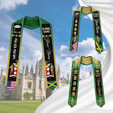 Custom Jamaica Graduation Sash,Custom Jamaica Stole 2025,Jamaica American Flag Graduation Sash 2025,Jamaican Stole, Graduation Class Of 2025