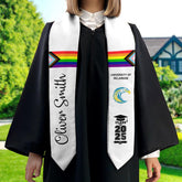 Personalized LGBT Pride Stoles, Custom LGBT Graduation Stoles, Stole Graduation Class Of 2025 Sash, Pride Color Graduation Sash TD-0122-MC6Y