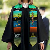 Personalized Mexican Stole, Custom Mexican Graduation Stole, Mexican Stole Graduation Class Of 2025, Mexican Graduation Sash TD-0423-NPCV