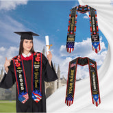 Personalized Puerto Rico Graduation Sash 2025, Puerto Ricans American Flag Graduation Sash 2025, Puerto Rico Graduation Gift Stole 2025