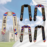 Custom Filipino Graduation Sash 2025,Filipino Graduation Sash,Philippines American Flag Stole,Philippines Graduation Stole,Graduation Gift