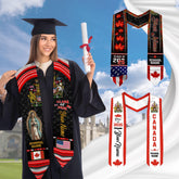 Custom Canada Graduation Sash 2025,Canadian Graduation Sash,Canada American Flag Stole,Canada Graduation Stole,Graduation Gift, Canada Sash