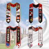 Custom Canada Graduation Sash 2025,Canadian Graduation Sash,Canada American Flag Stole,Canada Graduation Stole,Graduation Gift, Canada Sash