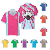 Personalized Name Team Name Bowling Hawaii Shirts for Men and Women 3D, Bowling Hawaiian Shirts for Team Bowling, Bowling fan Gift