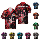 Custom Name Team Name Bowling Hawaiian 3D Shirts for Men and Women, Bowling Hawaii Shirts for Bowling Team, Bowling fan Gift