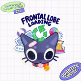 Frontal Lobe Loading Sticker Cute Gen Z 25th Birthday Void Cat Design Sticker for Laptop, Water Bottle, Aging Humor