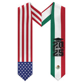Mexico Graduation Sash, Mexican American Flag Graduation Stole class of 2025