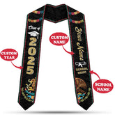 Custom Mexican flag Graduation Stole class of 2025, Mexico Grad Sash, Grad gift