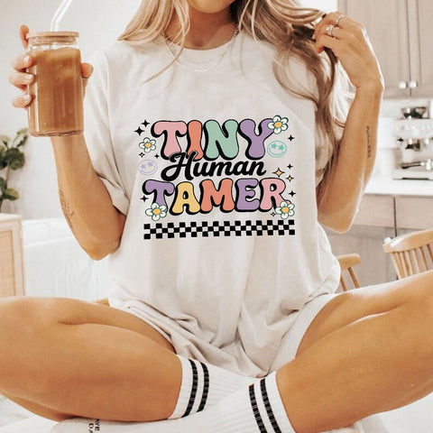 Customized Teacher Name Tiny Human Tamer T-shirt, Back to school gift shirt, Teacher gift