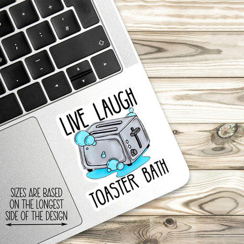 3pcs Funny Live Laugh Toaster Bath Sticker, Waterproof Vinyl Stickers for Laptop Kindle Car Tumbler Mug Phone Notebook