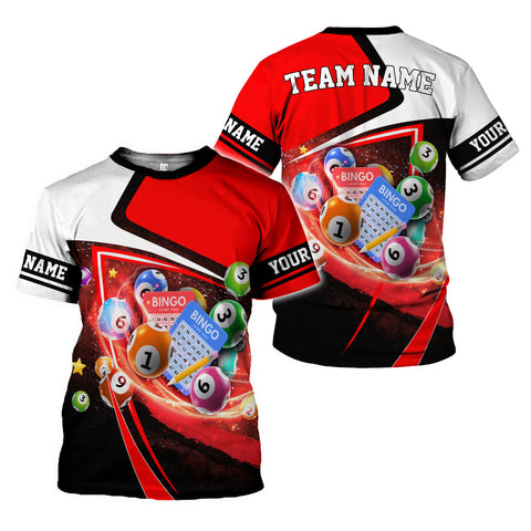 Personalized Team Name and Name BINGO 3D Shirt, Custom Bingo game Shirts for Team, Men Women unisex T shirt