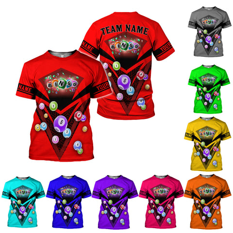 Personalized 3D BINGO Shirt with Name and Team Name, Custom Bingo game Shirts for Team, Men Women unisex 3D shirt
