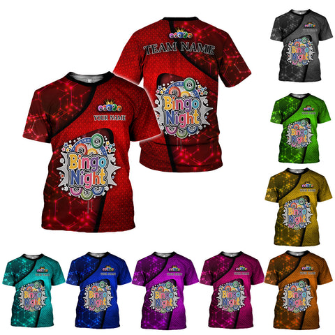 Personalized Name Team Name BINGO 3D Shirt, Custom Bingo game Shirts for Team, Men Women unisex T shirt