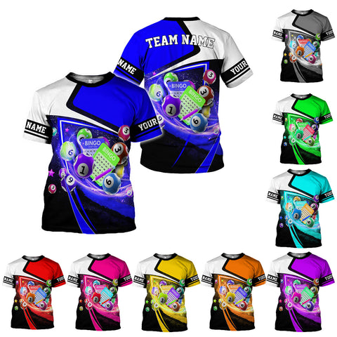 Personalized Team Name and Name BINGO 3D Shirt, Custom Bingo game Shirts for Team, Men Women unisex T shirt