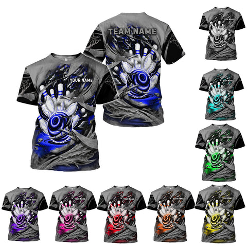 Custom Name Bowling Shirt for Men, 3D Bowling Shirts, Short Sleeve Shirts for Team Bowling