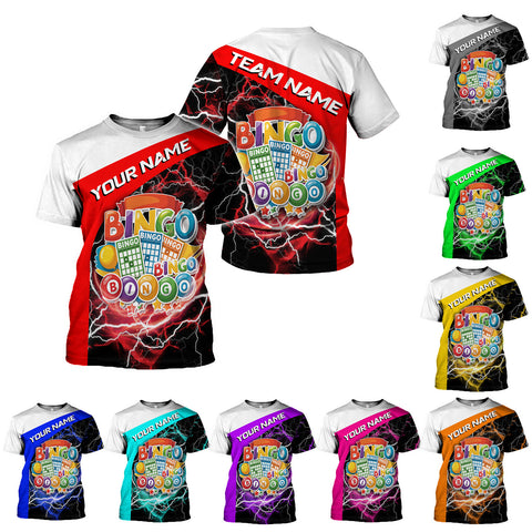 Personalized Team Name and Name BINGO 3D Shirt for Men Women, Custom Bingo game Shirts for Team