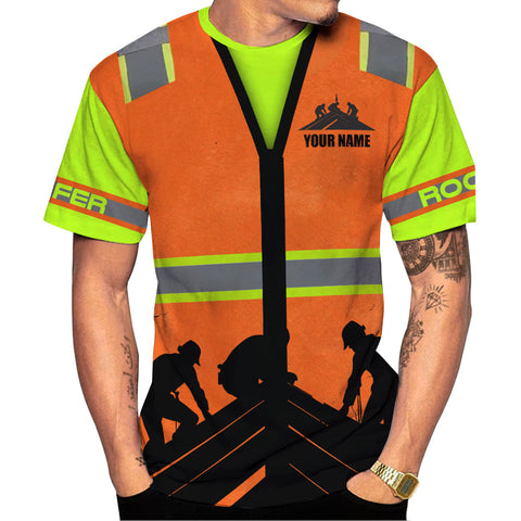 Custom Name Roofer 3D shirt, Roofing Shirt for Men, Gift for Roofer 3D All Over Printed T-shirt