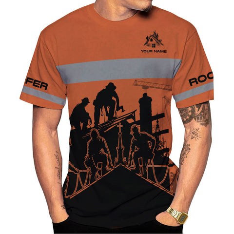 Custom Name Roofer 3D shirt for men, Roofing Shirt Gift for Roofer 3D All Over Printed T-shirt, gift for him