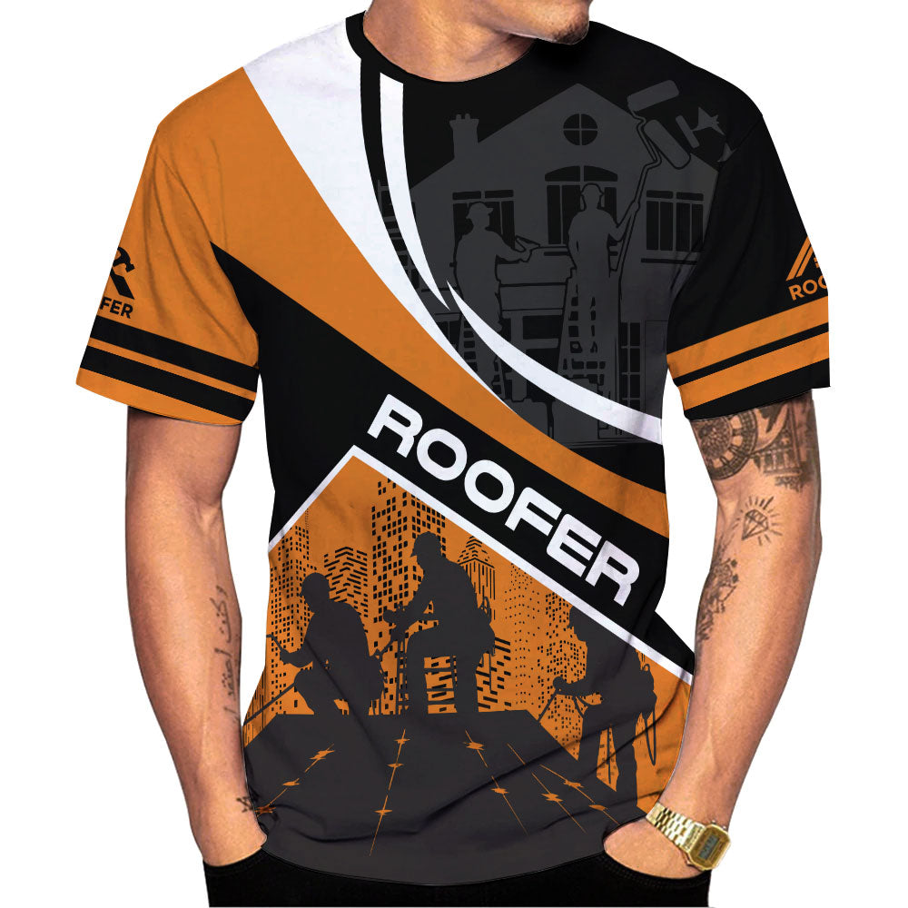 Custom Name Roofer 3D shirt for Roofer, Roofing Shirt Gift for Man, 3D All Over Printed T-shirt, Birthday gift for Dad