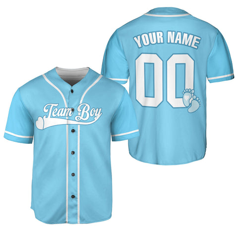Personalized Name and Number Gender Reveal Baseball Jerseys, Team Girl Team boy Shirts for New Mom Dad