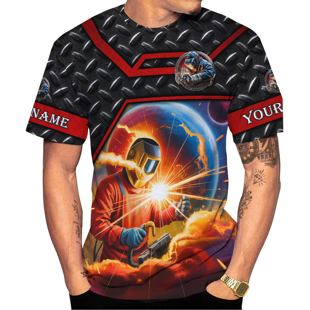 Personalized 3D Welder Shirt with Name, Custom Welder Shirts for Men 3D shirt , gift for him Welding T-shirt
