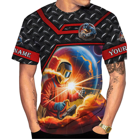 Personalized 3D Welder Shirt with Name, Custom Welder Shirts for Men 3D shirt , gift for him Welding T-shirt