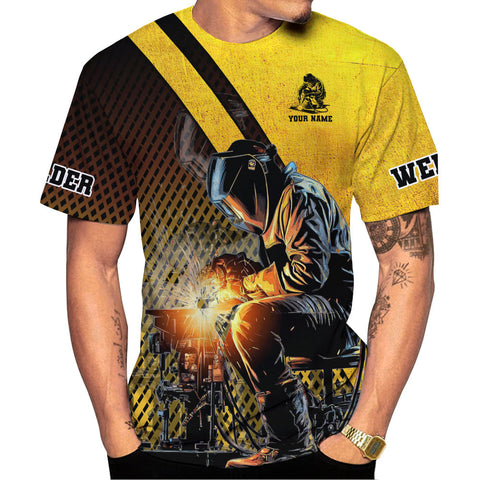 Customized Name Welder 3d Shirt, Welding 3D All Printed Shirt, Welder Shirt for Man, Welder Gift TShirt