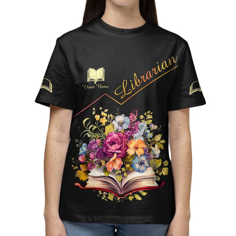 Custom Name Librarian 3D Shirt for women, sweatshirt hoodie zip hoodie Librarian 3D unisex shirt
