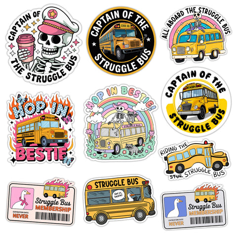 10 pcs  Waterproof Vinyl School Bus Sticker, Items for Buses Drivers Gifts, Stickers Transportation Themed, Graphics Accessories Decals, Scrapbooking