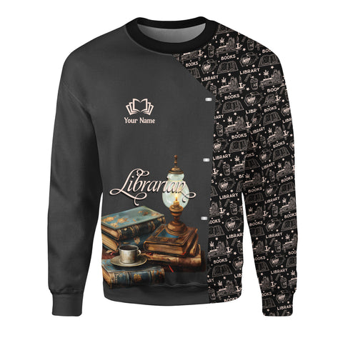 Custom Name Librarian 3D Shirt for Women Men, sweatshirt hoodie Librarian unisex 3D shirt