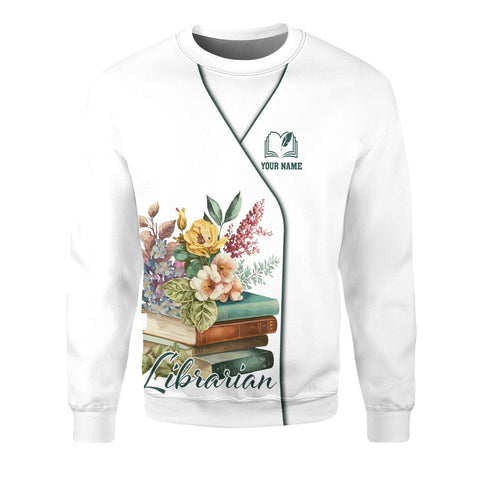 Custom Name Librarian 3D T Shirt for women, sweatshirt hoodie zip hoodie Librarian 3D shirt