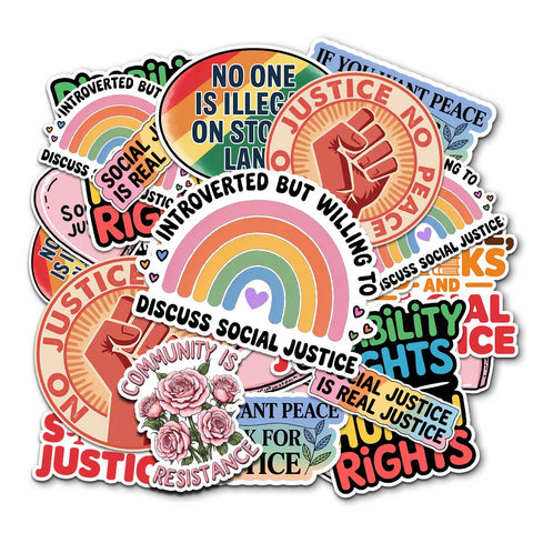 (10PCS) social Justice StickerS 3IN, Black Rights and Women's Rights & Equality Sticker, Social Worker Gifts for Laptops Water Bottles Journals