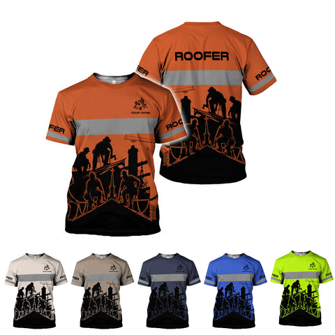 Custom Name Roofer 3D shirt for men, Roofing Shirt Gift for Roofer 3D All Over Printed T-shirt, gift for him