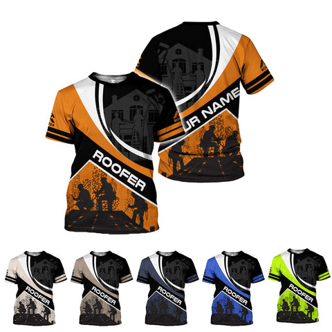 Custom Name Roofer 3D shirt for Roofer, Roofing Shirt Gift for Man, 3D All Over Printed T-shirt, Birthday gift for Dad