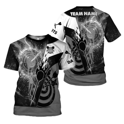 Personalized Dart 3D Shirts, Custom Name Team Dartboard Shirt for Men Women