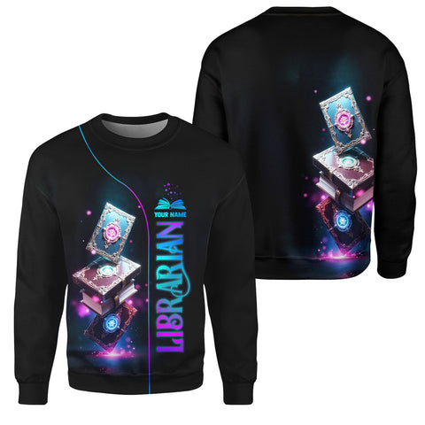 Personalized Librarian 3D Shirt with Name, sweatshirt hoodie zip hoodie Librarian 3D shirt for Women Men