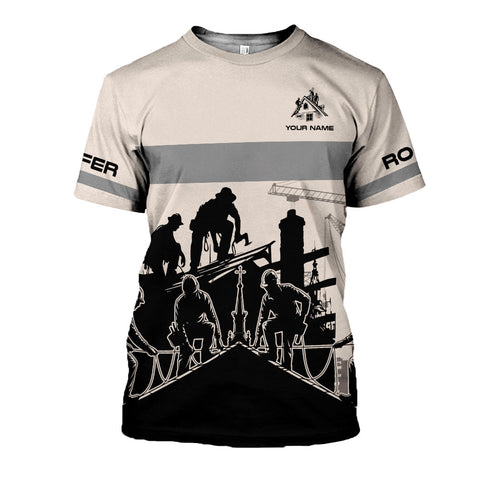 Custom Name Roofer 3D shirt for men, Roofing Shirt Gift for Roofer 3D All Over Printed T-shirt, gift for him