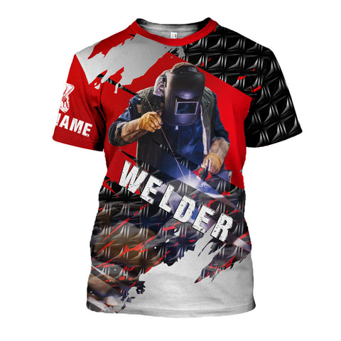 Personalized Name 3D Welder Shirt, Welder Shirts for Men 3D shirt , gift for him Welding T-shirt