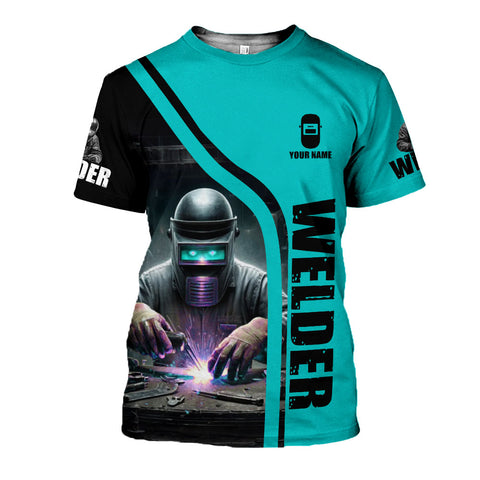 Personalized 3D Welder T Shirt with Name, Custom Welder Shirts for Men 3D shirt