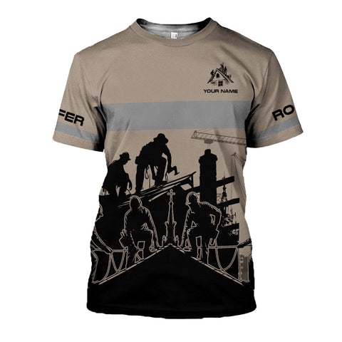Custom Name Roofer 3D shirt for men, Roofing Shirt Gift for Roofer 3D All Over Printed T-shirt, gift for him