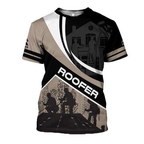 Custom Name Roofer 3D shirt for Roofer, Roofing Shirt Gift for Man, 3D All Over Printed T-shirt, Birthday gift for Dad