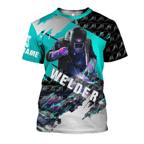Personalized Name 3D Welder Shirt, Welder Shirts for Men 3D shirt , gift for him Welding T-shirt