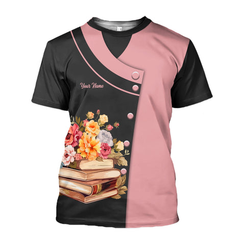 Personalized Name Librarian 3D Shirt for women, sweatshirt hoodie zip hoodie Librarian 3D unisex shirt