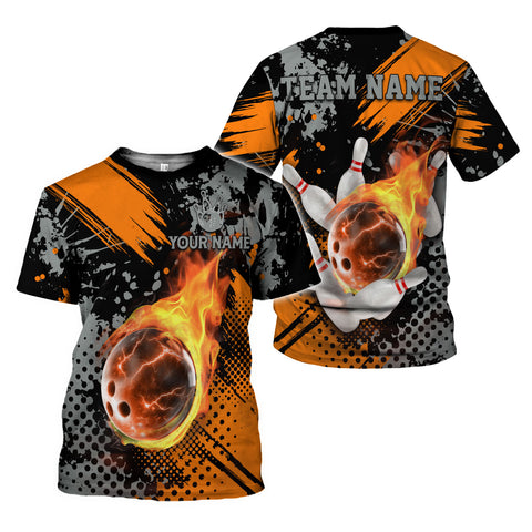 Custom Team Name and Name Bowling Shirt, 3D Bowling Shirts for Men, Short Sleeve Shirts for Team Bowling