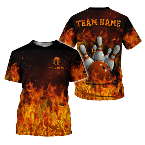 Custom Name 3D Bowling Shirt, Bowling Shirts for Men, Short Sleeve Shirts for Team Bowling